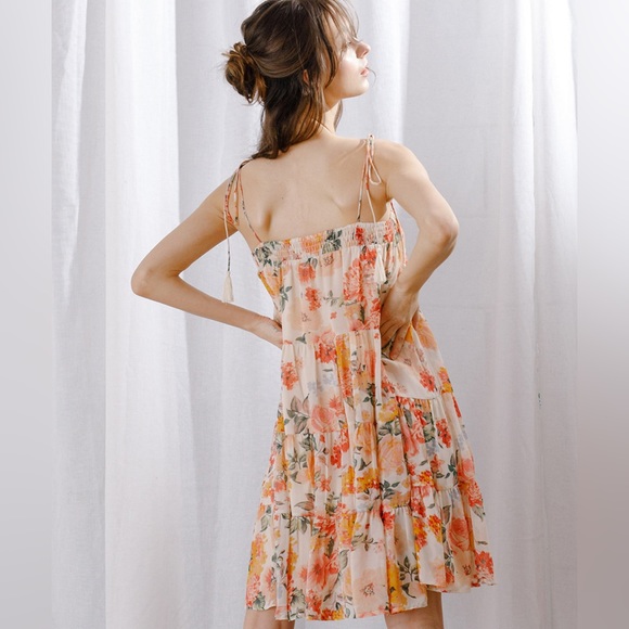 LAST CHANCE Storia Floral Smocked Mini Babydoll Dress - Picture 6 of 7